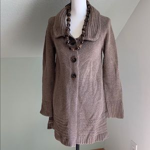 Old Navy Long Brown Button up Sweater